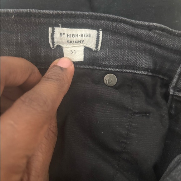 MADEWELL jeans 9” Rise Skinny Berkeley Fringe  Dark Grey  #H3026 Button Front - Picture 8 of 8